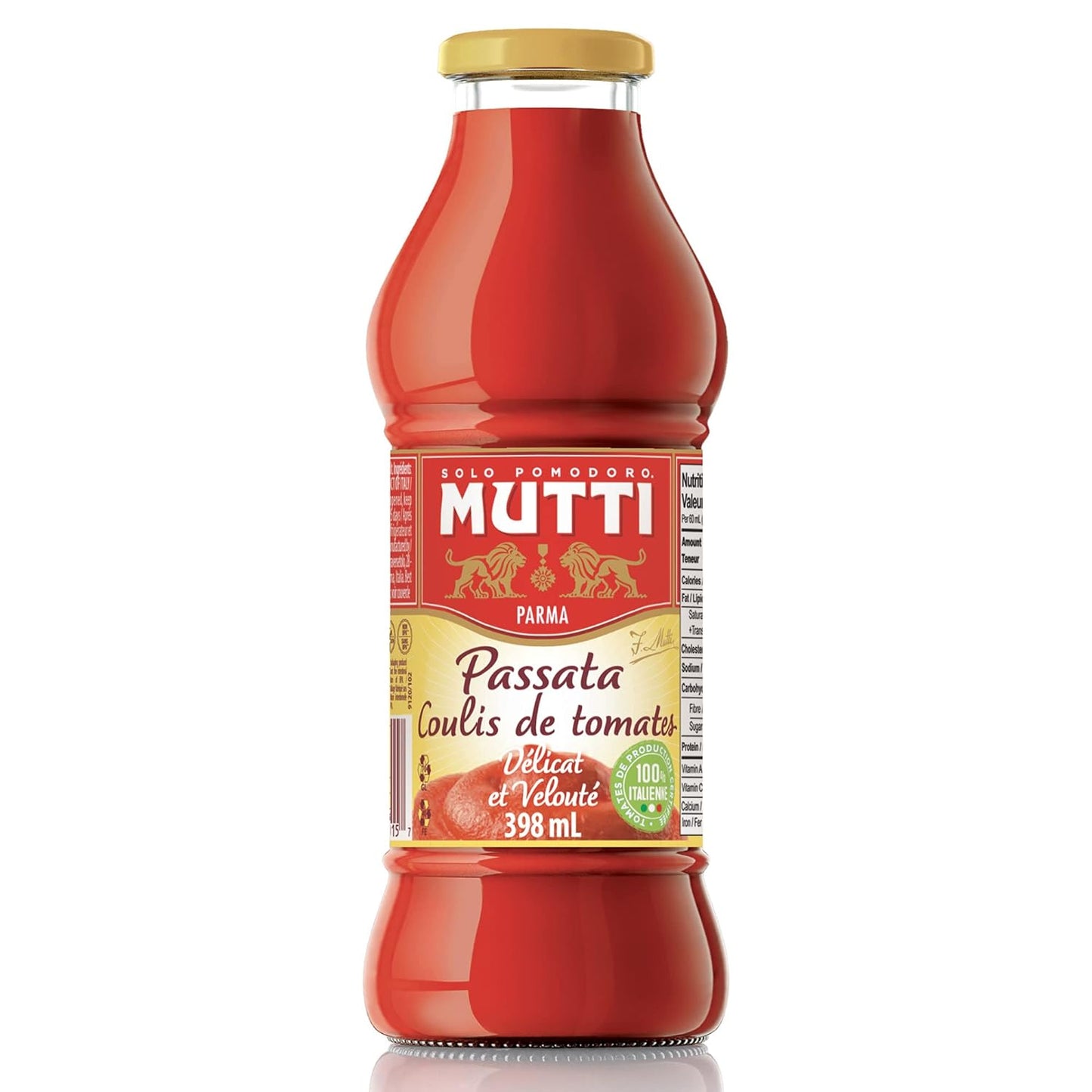 Mutti Tomato Puree (Passata), 14 oz. | Italy’s #1 Brand of Tomatoes | Fresh Taste for Cooking | Canned Tomatoes | Vegan Friendly & Gluten Free | No Additives or Preservatives - 1 Case