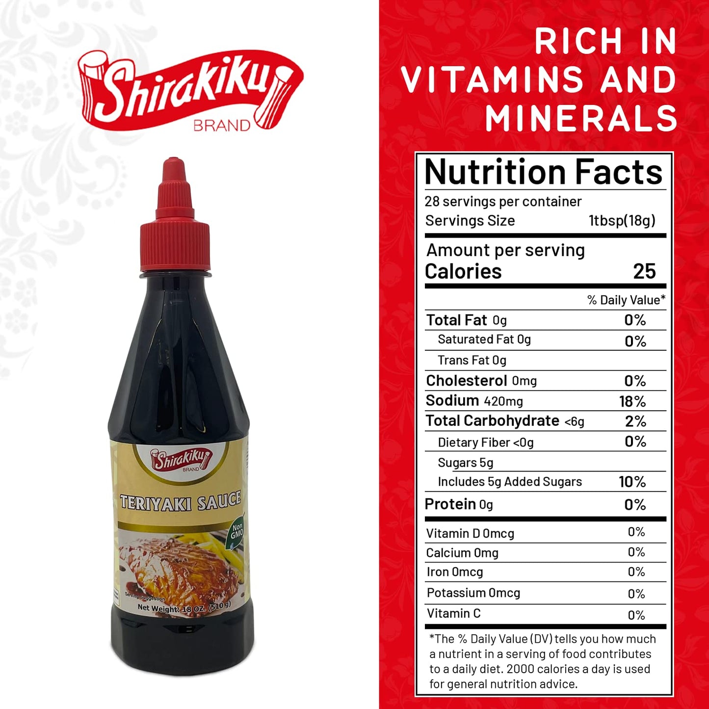 Shirakiku Japanese Teriyaki Sauce | šš°ššš & ššš§š š² Non-GMO Barbecue Sauce for Stir Fry, Tofu, and Fish | Perfect for Authentic Asian Cuisine, Squeezable bottle - 18 OZ Case 1