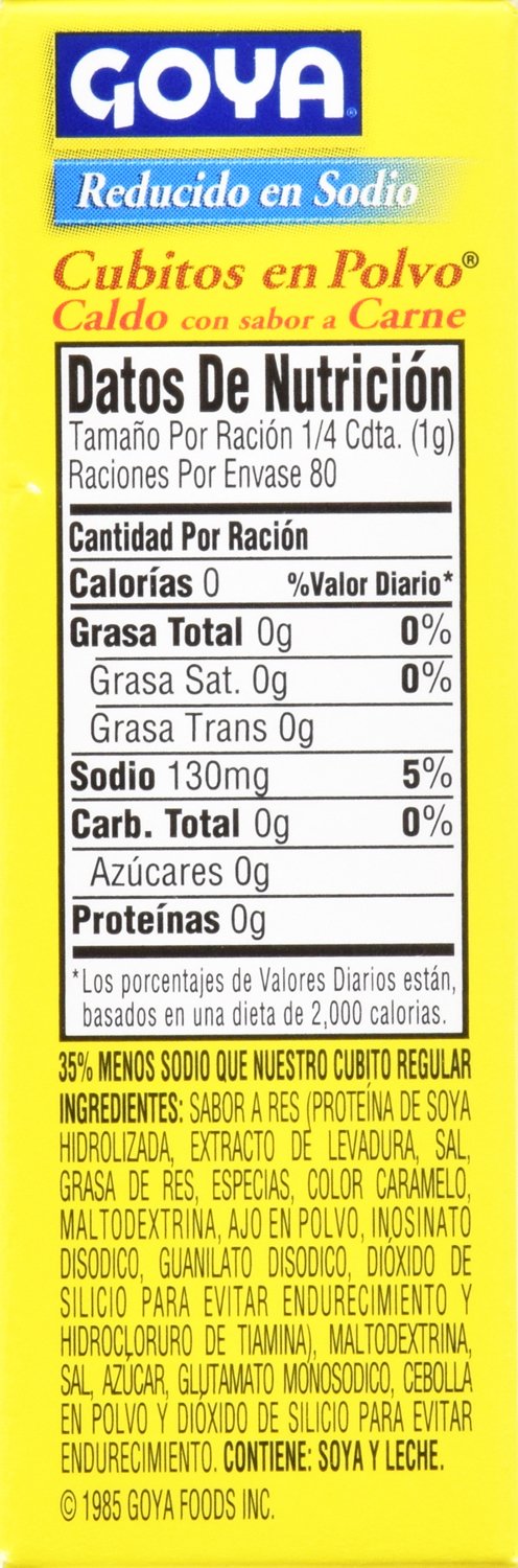 Goya Foods Beef Bouillon Reduced Sodium, 2.82 Ounce - Case 1