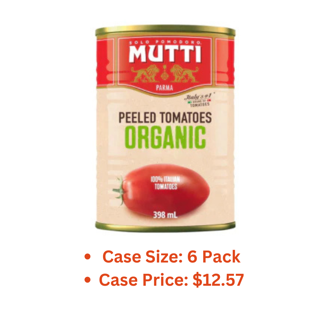 Mutti Organic Whole Peeled Tomatoes (Pelati), 14 oz. | Italy’s #1 Brand of Tomatoes | Fresh Taste for Cooking | Canned Tomatoes | Vegan Friendly & Gluten Free | No Additives or Preservatives - 1 Case