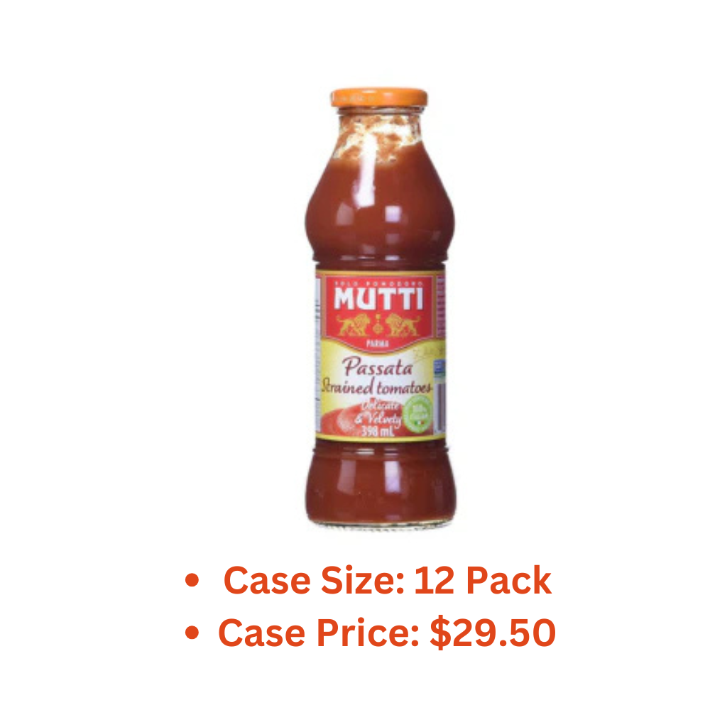 Mutti Tomato Puree (Passata), 14 oz. | Italy’s #1 Brand of Tomatoes | Fresh Taste for Cooking | Canned Tomatoes | Vegan Friendly & Gluten Free | No Additives or Preservatives - 1 Case