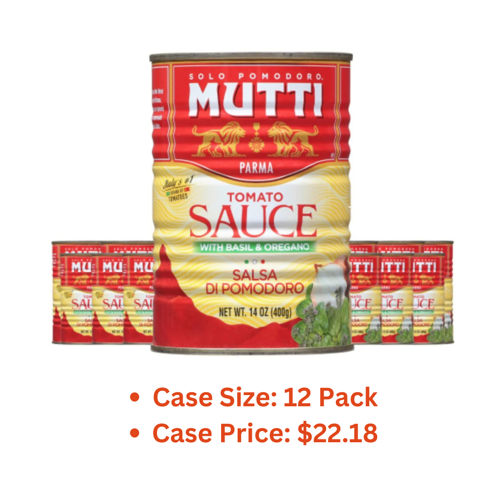 Mutti Tomato Sauce with Basil & Oregano (Salsa di Pomodoro), 14 oz. | Italy’s #1 Brand of Tomatoes | Canned Tomatoes | Vegan Friendly & Gluten Free | No Additives or Preservatives - 1 case