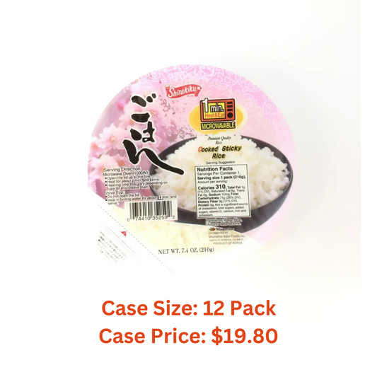 SHIRAKIKU RICE COOKED WHITE MUKIN GOHAN 210g - Case 1