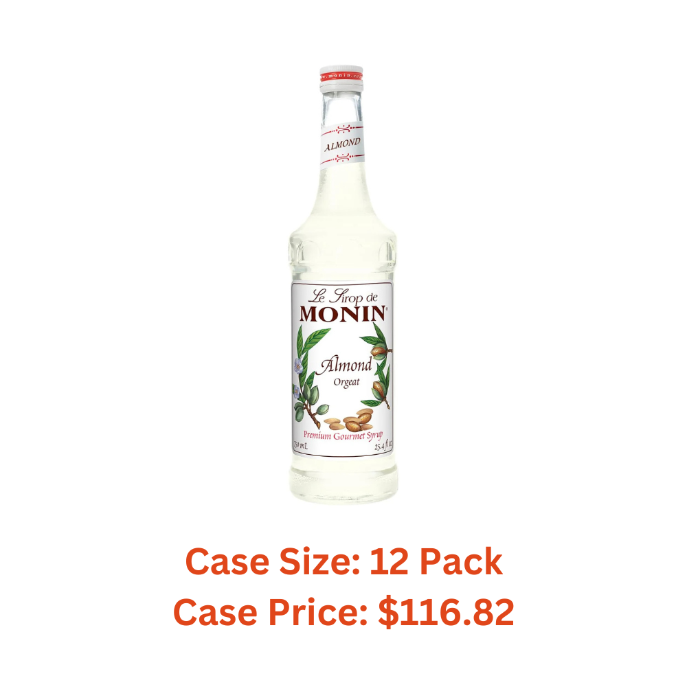 Monin Almond Syrup 750 ml (25.4oz) - Case 1