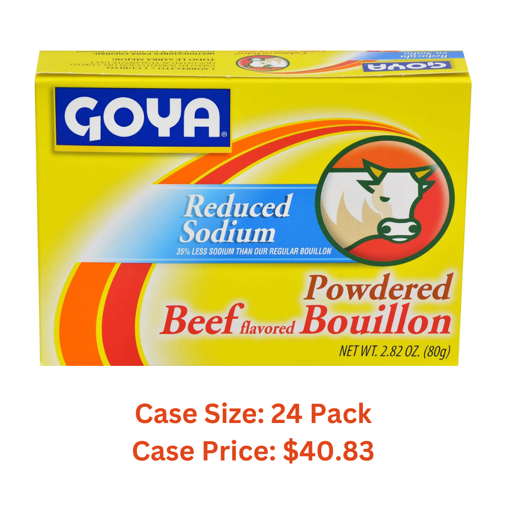 Goya Foods Beef Bouillon Reduced Sodium, 2.82 Ounce - Case 1