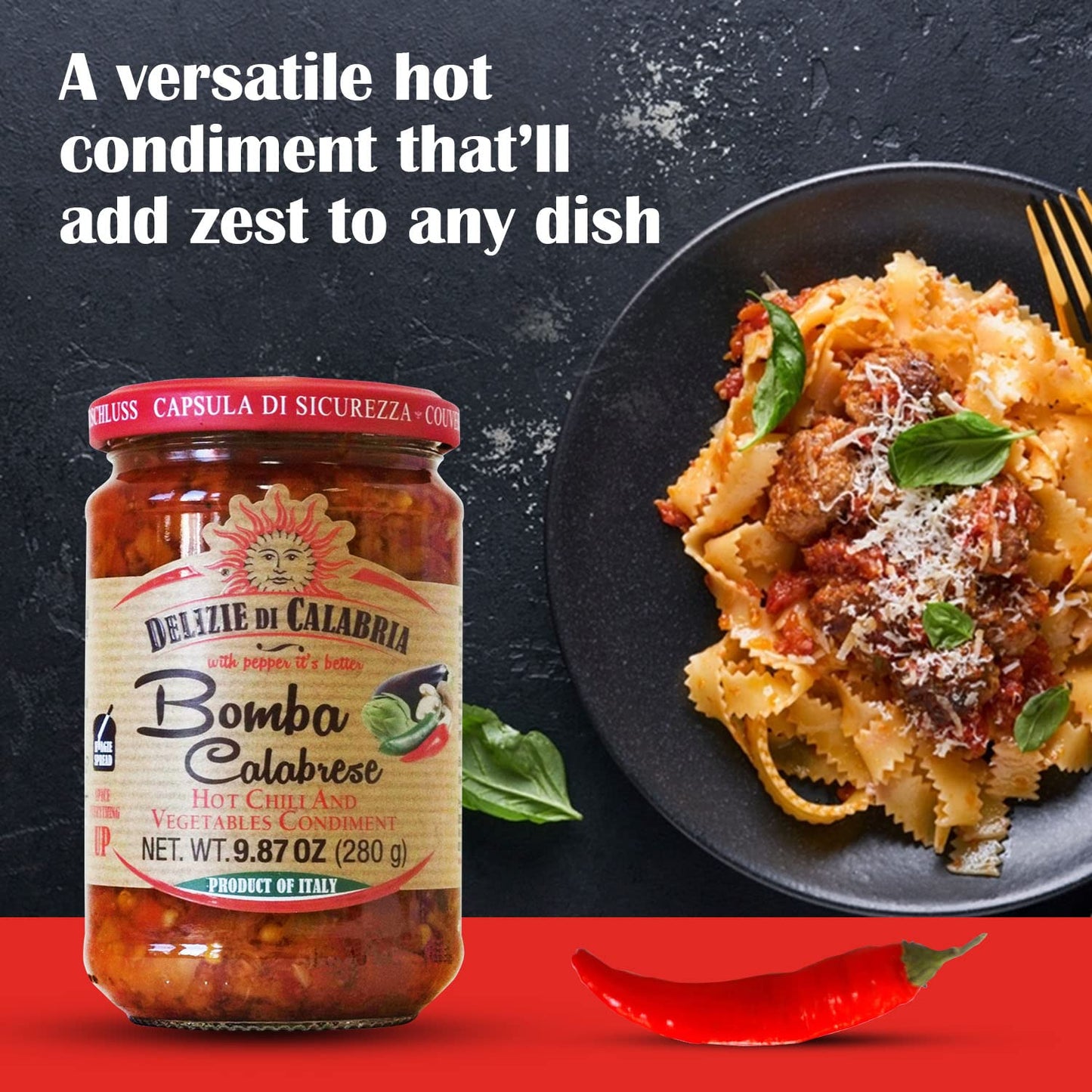 Bomba Calabrese Italian Hot Sauce Spread 9.87 oz - 1 Case