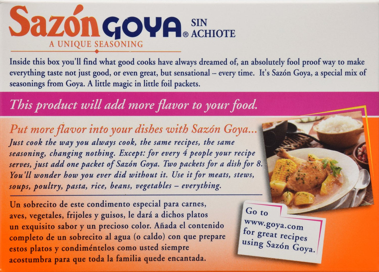 Goya Sazón Seasoning Without Annatto, 2.11 Ounce - Case 1