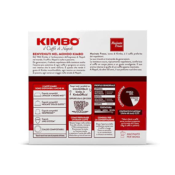 Kimbo Macinato Fresco (trans. freshly ground) 250g - 1 Case