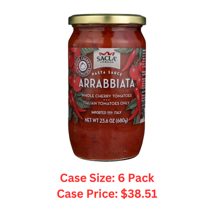 All Natural Whole Cherry Tomato Arrabbiata Pasta Sauce NON GMO. Imported From Italy- Case 1