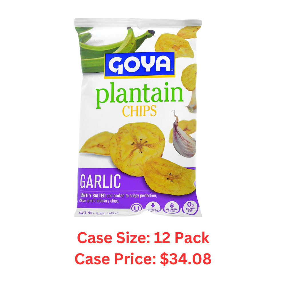 Goya Plantain Chips, Garlic, 5 Ounce - Case 1