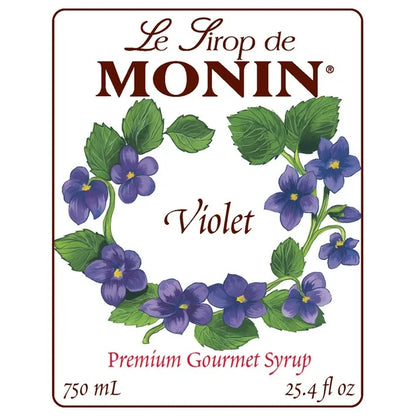 Monin - Violet Syrup, Mild and Floral, Great for Cocktails and Sodas, Gluten-Free, Non-GMO (750 ml, 25.4 fl.oz) - Case 1