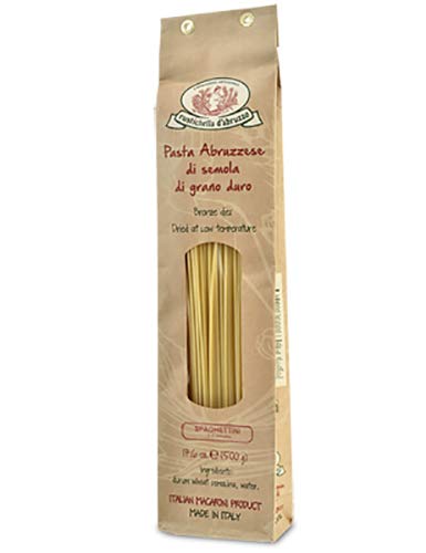 Rustichella D' Abruzzo Spaghettini Durum Wheat in Brown Paper Bag, 1.1 Pound - Case 1