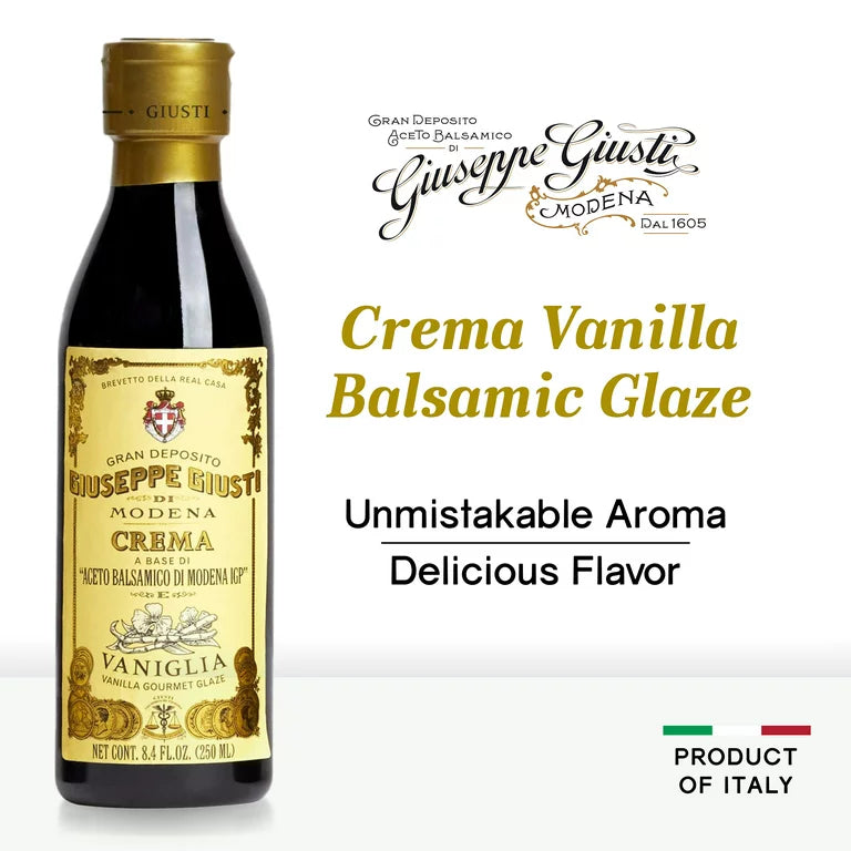 Giuseppe Giusti Crema Vanilla Balsamic Glaze of Modena - 250 ml - 1 Case