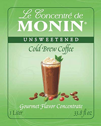 Monins Cold Brew Coffee Concentrate - New & Improved Version - 1 Liter - Case 1