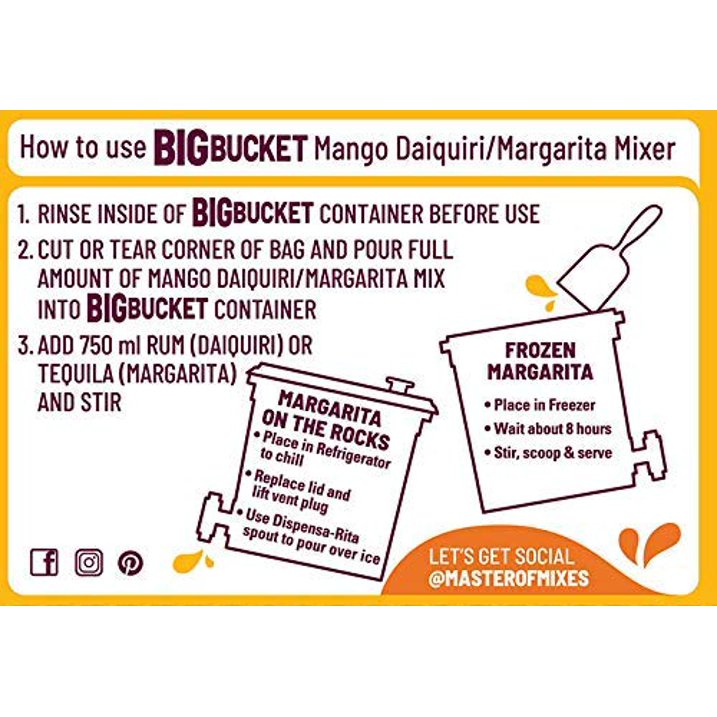 Master of Mixes Mango Daiquiri Margarita Mix, Ready to Use, 96 oz Low-Profile - Case 1