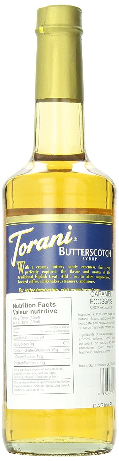 Torani Butterscotch Syrup 750mL - 1 Case