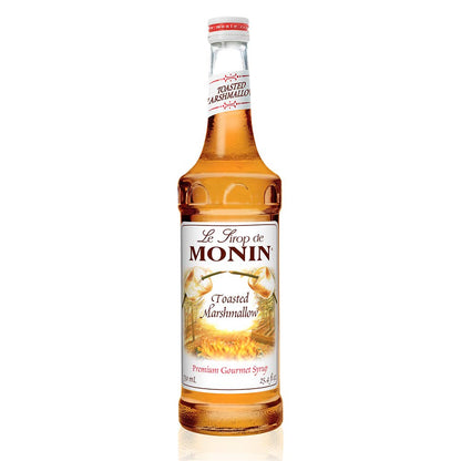 Monin - Toasted Marshmallow Syrup, Flavor of Campfire Treats, Natural Flavors, Great for Mochas, Shakes, Cocoas and Cocktails, Non-GMO, Gluten-Free (750 ml) - Case 1