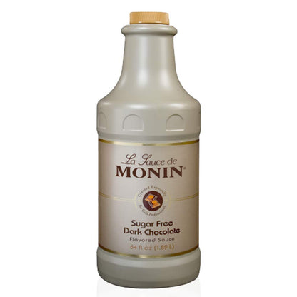 Monin - Sugar Free Dark Chocolate Sauce, Velvety and Rich, Great for Desserts, Coffee, and Snacks, Gluten-Free (64 Ounce) - Case 1