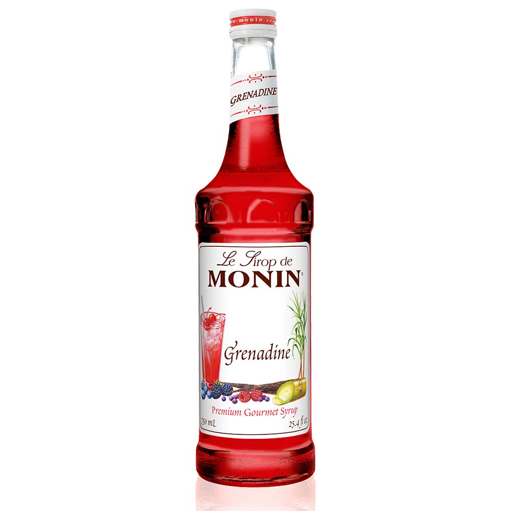 Monin - Grenadine Syrup, Delightfully Sweet, Natural Flavors, Great for Cocktails, Mocktails, Sodas, and Smoothies, Non-GMO, Gluten-Free (750 ml) - Case 1