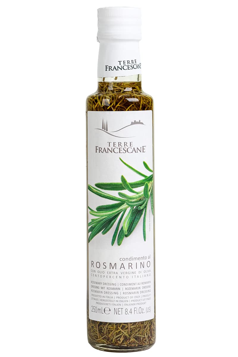 Terre Francescane"Rosemary" Flavor Extra Virgin Olive Oil - Authentic Italian Infused Olive Oil Imported from Italy - Case 1