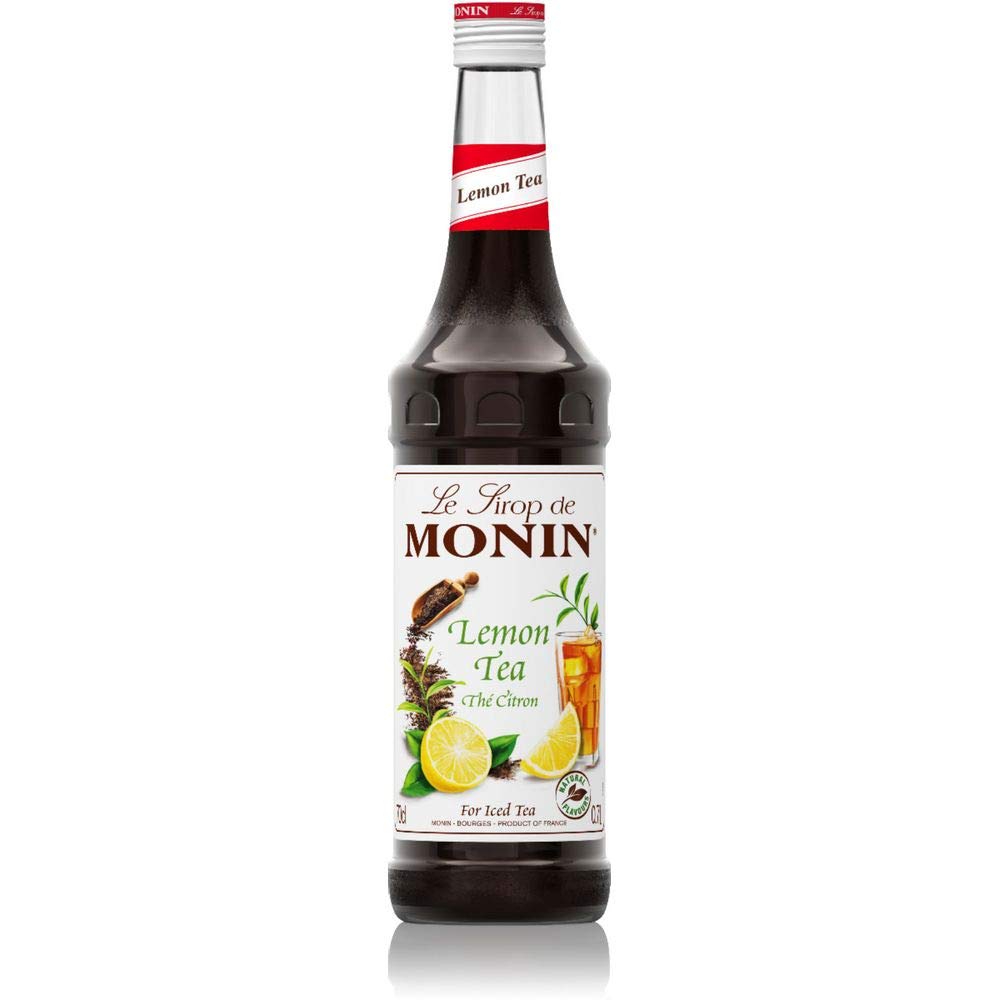 Monin - Lemon Tea Concentrate, Crisp and Tart Lemon Flavor, Great for Well Balanced Lemon Iced Tea, Vegan, Non-GMO, Gluten-Free (750 ml) - Case 1