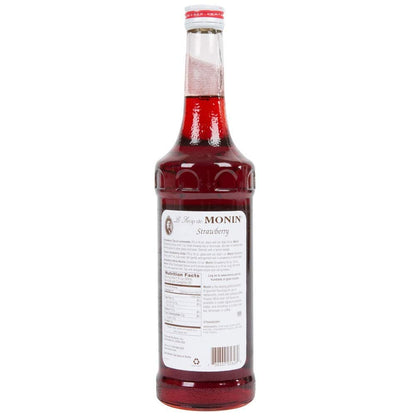 Monin - Strawberry Syrup, Mild and Sweet, Great for Cocktails and Teas, Gluten-Free, Non-GMO (750 ml) - Case 1