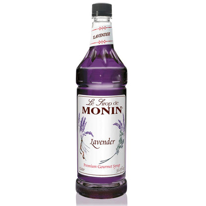 Monin - Lavender Syrup, Aromatic and Floral, Natural Flavors, Great for Cocktails, Lemonades, and Sodas, Non-GMO, Gluten-Free (1 Liter) - Case 1