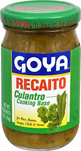 Recaito Culantro Cooking Base by Goya, Cilantro Cooking Base with Onions, Garlic, and Green Bell Peppers, Latino Seasoning for Rice, Beans, Soups, Chili, Stews, and Sauces, 6oz Jar - Case 1