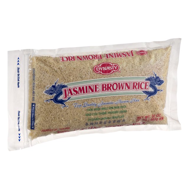 Dynasty Jasmine Brown Rice, 2 lb bag, Allergens not contained - Case 1