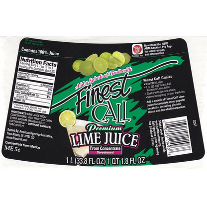 Finest Call Lime Juice, 1 L- Case 1