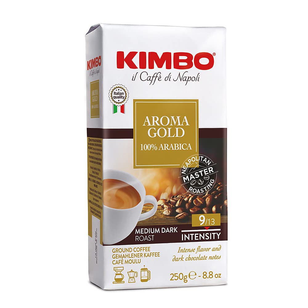 Kimbo Aroma Gold 100% arabica- Ground Coffe - 1 Case