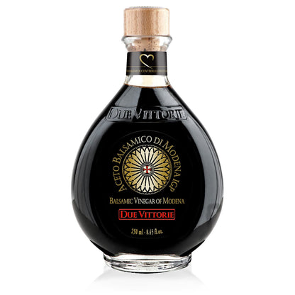 Due Vittorie Oro Gold Balsamic Vinegar Imported from Italy without Pourer, 8.45fl oz / 250ml - Case 1