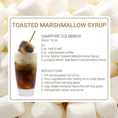 Monin - Toasted Marshmallow Syrup, Flavor of Campfire Treats, Natural Flavors, Great for Mochas, Shakes, Cocoas and Cocktails, Non-GMO, Gluten-Free (750 ml) - Case 1