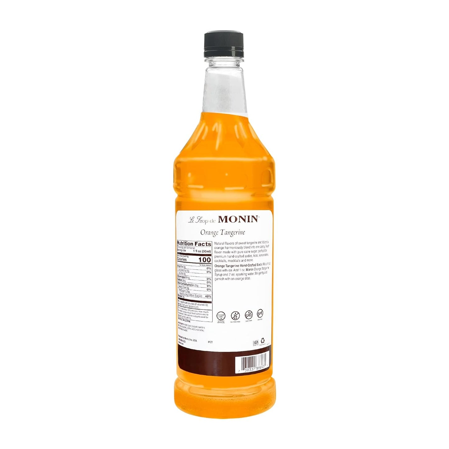 Monin Orange Tangerine Syrup, 1 Liter - Case 1