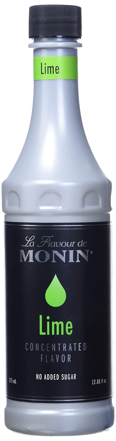 Monin - Lime Concentrate - No Sugar Added - Gluten Free - Vegan | 12.68 oz (375 ml) - Case 1