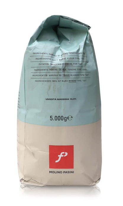 Molino Pasini Soft Wheat Flour Type "00" Ideal for Homemade Pasta, Wheat from Italy, 5 Kg / 11 Lb - 1 Case