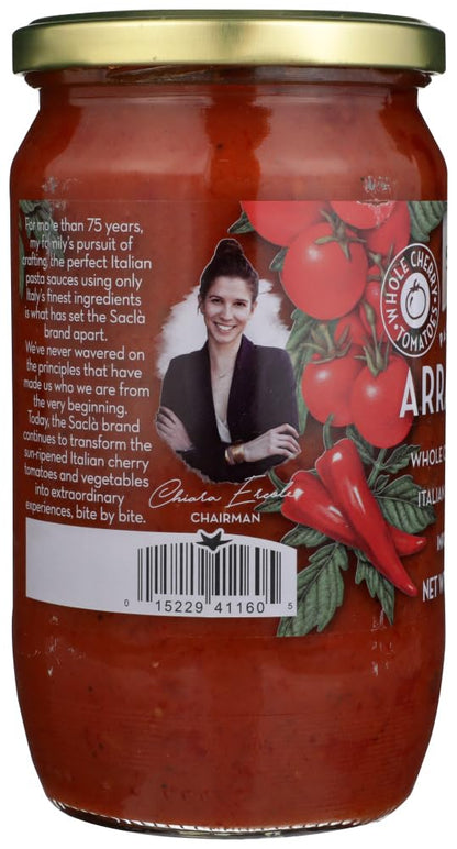 All Natural Whole Cherry Tomato Arrabbiata Pasta Sauce NON GMO. Imported From Italy- Case 1