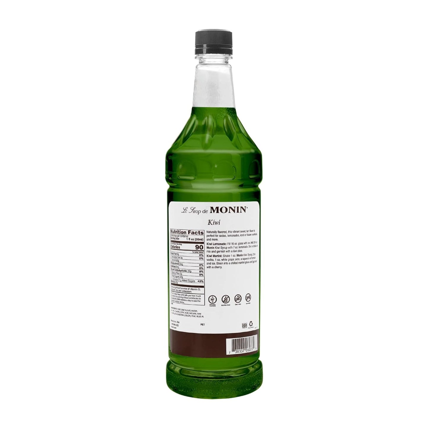 Monin Flavored Syrup, Kiwi, 33.8-Ounce Plastic Bottle ( 1 liter) - Case 1