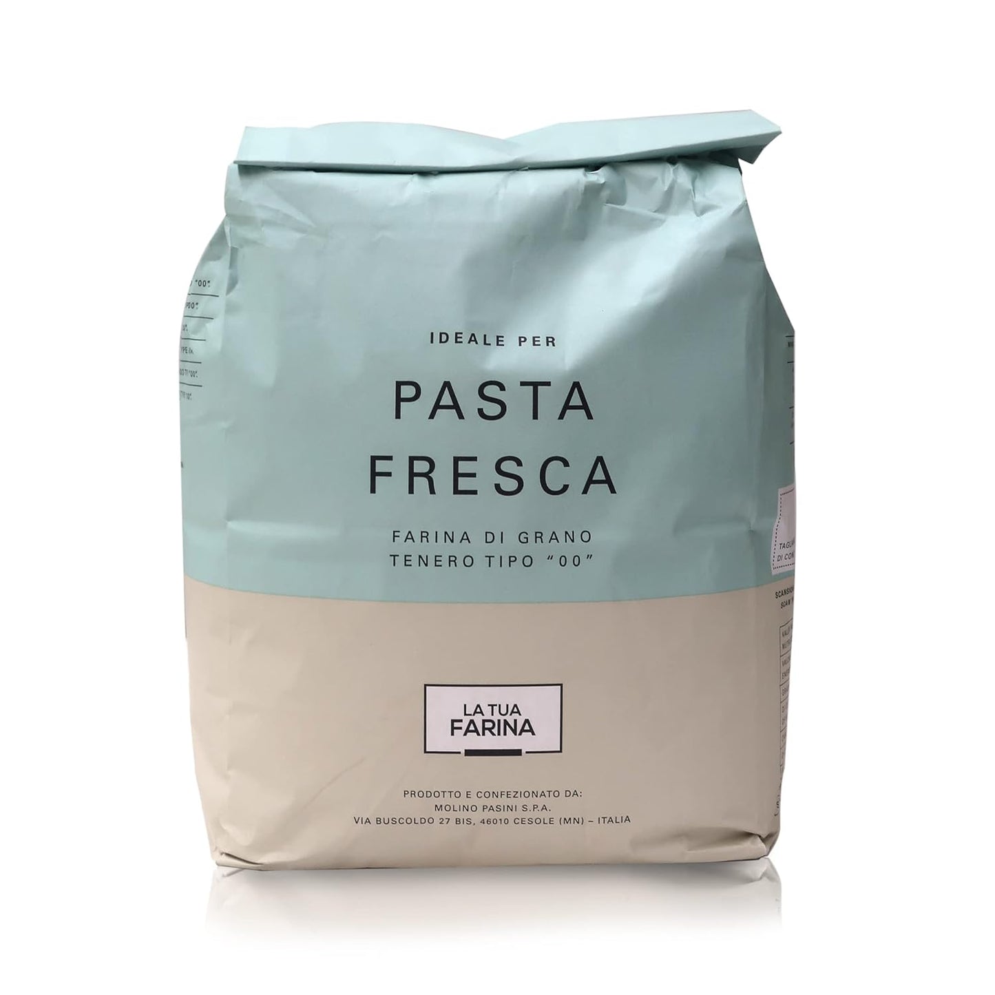 Molino Pasini Soft Wheat Flour Type "00" Ideal for Homemade Pasta, Wheat from Italy, 5 Kg / 11 Lb - 1 Case