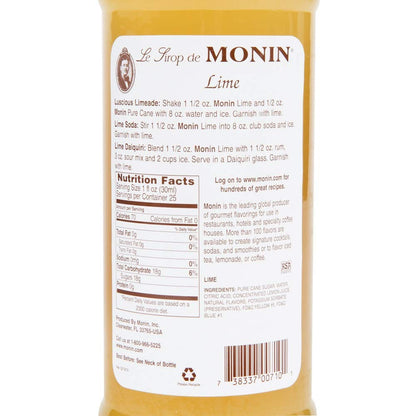 Monin Lime Syrup 750 ml - Case 1