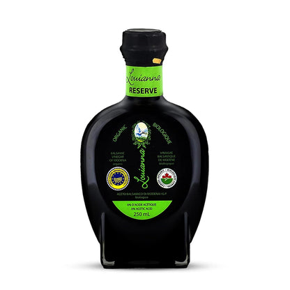 Louianna - Organic Balsamic Vinegar of Modena, High Polyphenol Aged Balsamic Vinegar, Aromatic Vinegar Made of Trebbiano Grapes, With Igp Recognition, 250 mL - Case 1