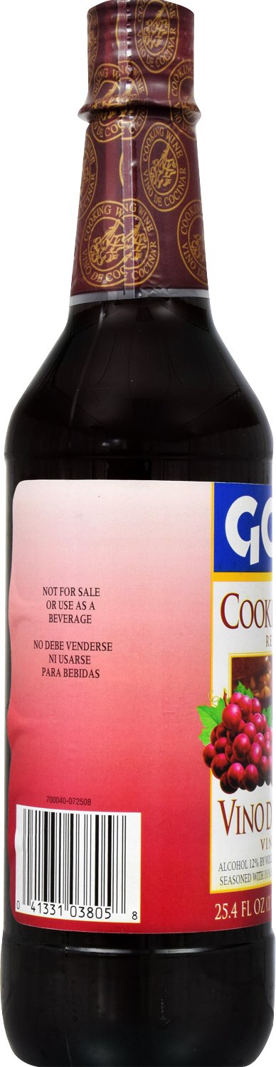 Goya Red Cooking Wine, 25.4 oz - Case 1