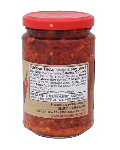 Delizie Di Calabria Calabrian Chili Peppers Crushed in Oil 9.87oz (280g) - 1 Case