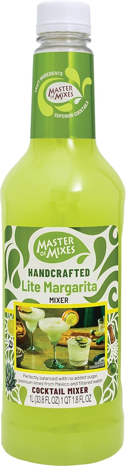 Master of Mixes Margarita Lite Drink Mix, Ready To Use, 1 Liter Bottle (33.8 Fl Oz) - Case 1