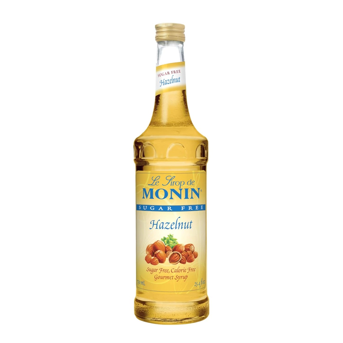 Monin - Sugar Free Hazelnut Syrup, Nutty Taste of Caramelized Hazelnut, Great for Mochas, Lattes, Smoothies, Shakes, and Cocktails, Non-GMO, Gluten-Free (750 ml) - Case 1