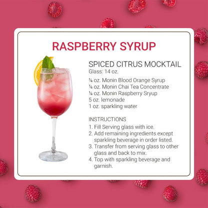 Monin - Raspberry Syrup, Sweet and Tart, Great for Cocktails and Lemonades, Gluten-Free, Non-GMO (750 ml) - Case 1