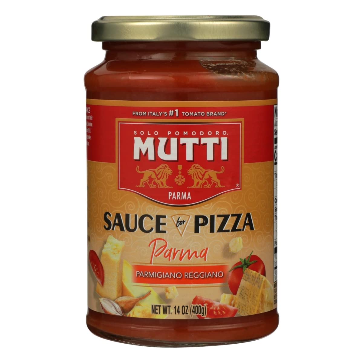 Mutti Parma Sauce for Pizza with Parmigiano Reggiano Cheese, 14 oz. | Italy’s #1 Brand of Tomatoes | Pack of 6 | Tomato Sauce for Pizza | Vegan Friendly & Gluten Free | No Additives or Preservatives - 1 Case