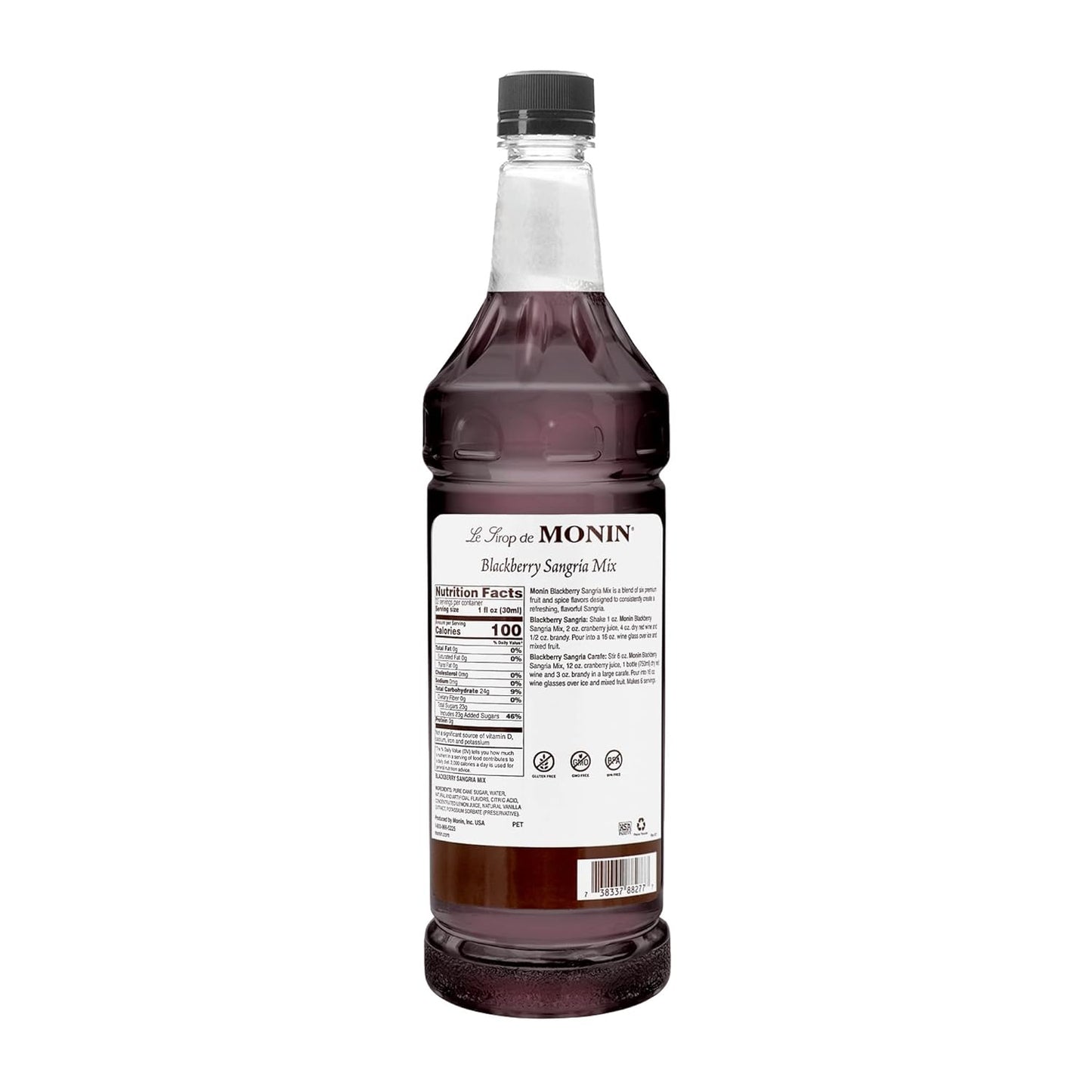 Monin Blackberry Sangria Mix 33.8FL.oz - Case 1