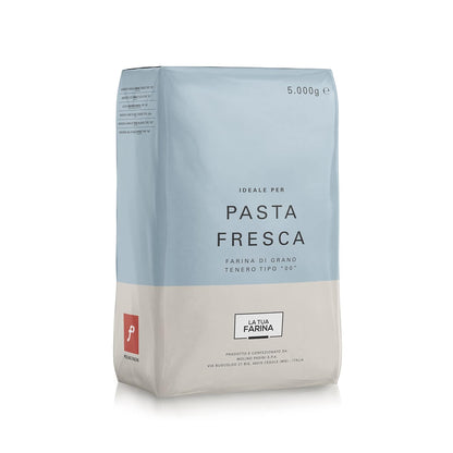 Molino Pasini Soft Wheat Flour Type "00" Ideal for Homemade Pasta, Wheat from Italy, 5 Kg / 11 Lb - 1 Case