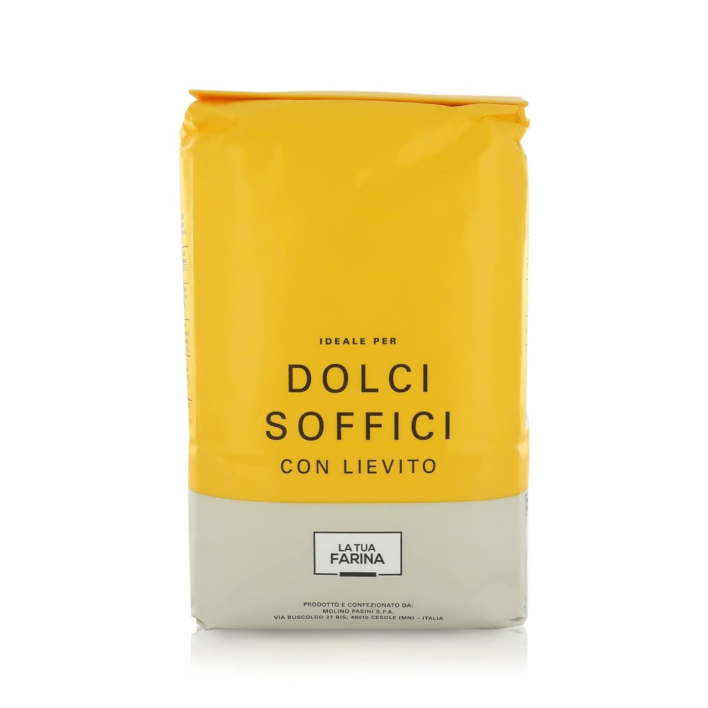 Molino Pasini Soft Wheat Flour Type "00" with Yeast, Ideal for Soft Cakes, Wheat from EU, 1 Kg / 2.20 Lb - 1 Case